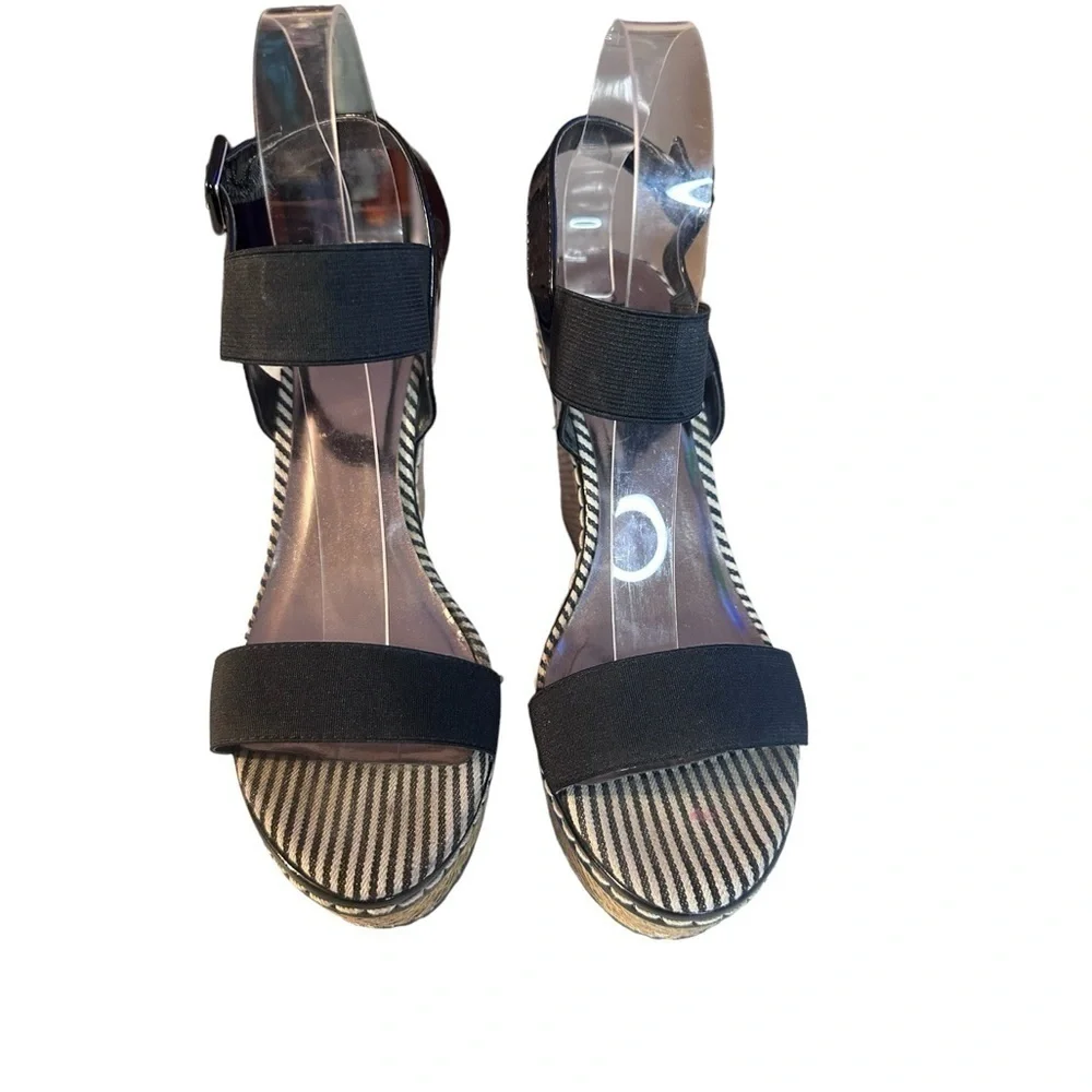 Charles by Charles David Boho Tapia Wedge Platform Heel Black Elastic Upper